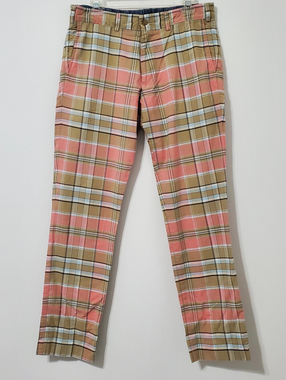 Bills Khakis M4 Low Rise Plaid Cotton Golf Pants 34 Waist